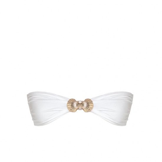 Online Store CINDY Bianco - Bandeau Bikini Top - sommer swim -S203