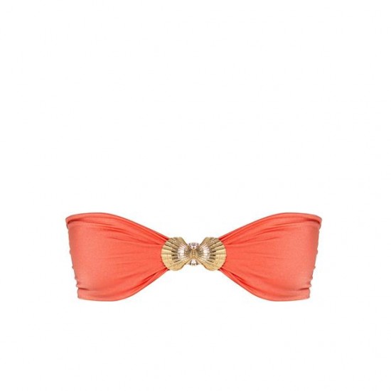 Online Store CINDY Coral - Bandeau Bikini Top - sommer swim -S200