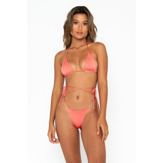 Online Store KAIA Coral - Triangle Bikini Top - sommer swim -S127