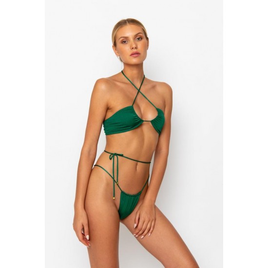 Online Store NAOMI Emerald - Tie Side Bikini Bottoms - sommer swim -S93