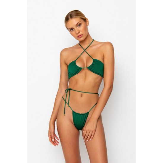 Online Store XENA Emerald- Halter Bikini Top - sommer swim -S139